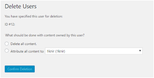 Confirm delete