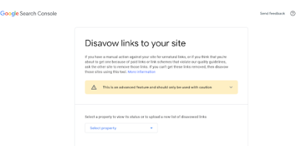 Disavow the Backlinks using Google Search Console