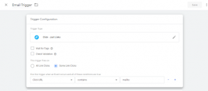 Email Click Trigger Setup