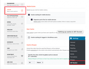 Second Step Set up Caching Options