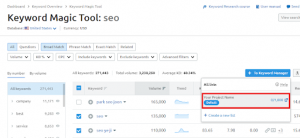 Seed Keyword List