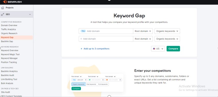 SEM Rush Keyword Magic Tool for Keyword Research